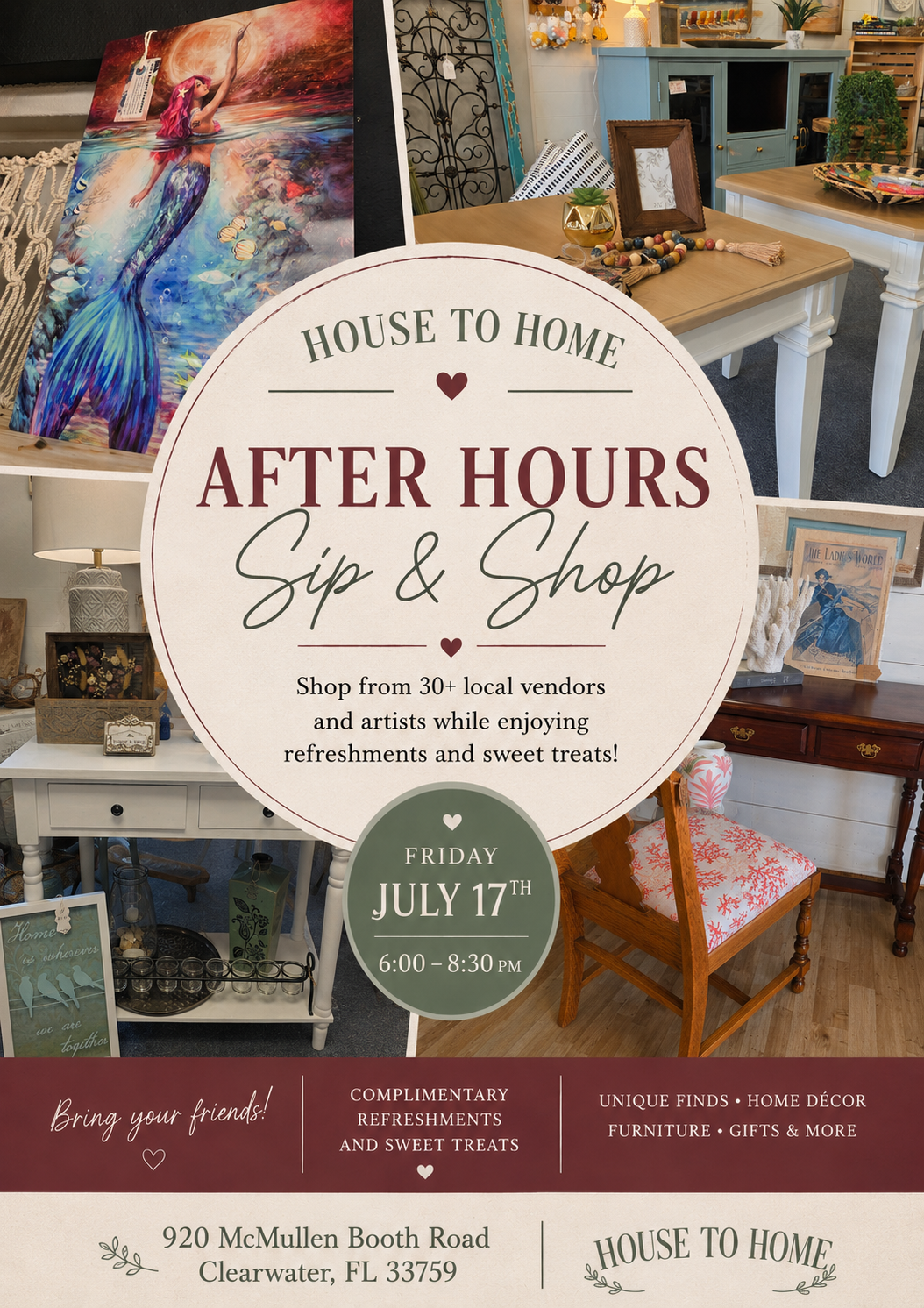 Our next After-Hours Sip and Shop is July 17th!